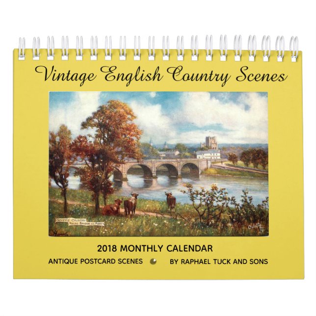 Calendario inglés de las escenas 2018 del país del (Tapa)