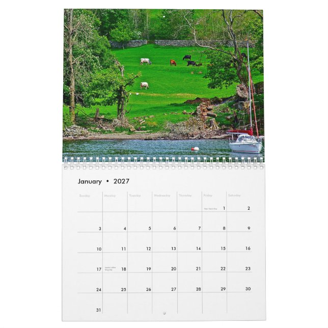 Calendario inglés septentrional 2013 del campo (Jan 2027)