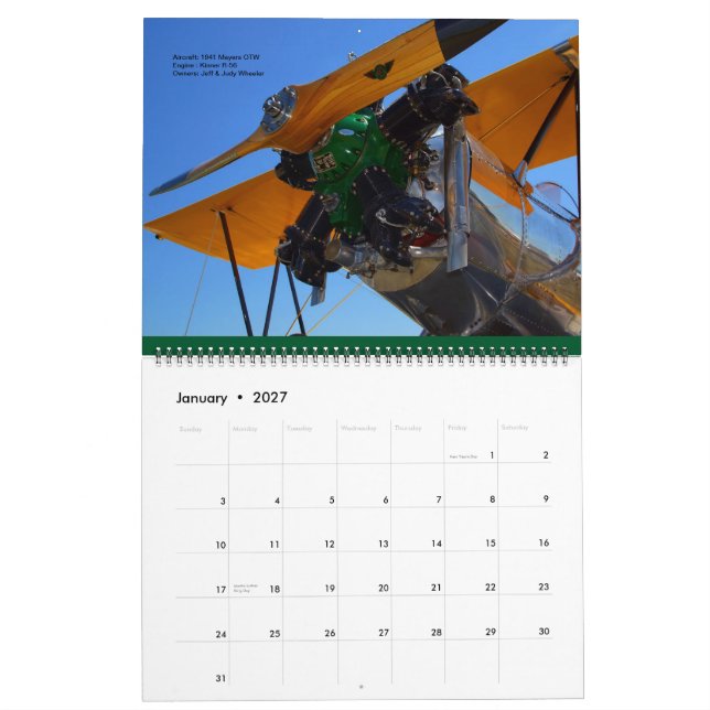 Calendario Inmensos motores de aviones de época 2015 (Jan 2027)