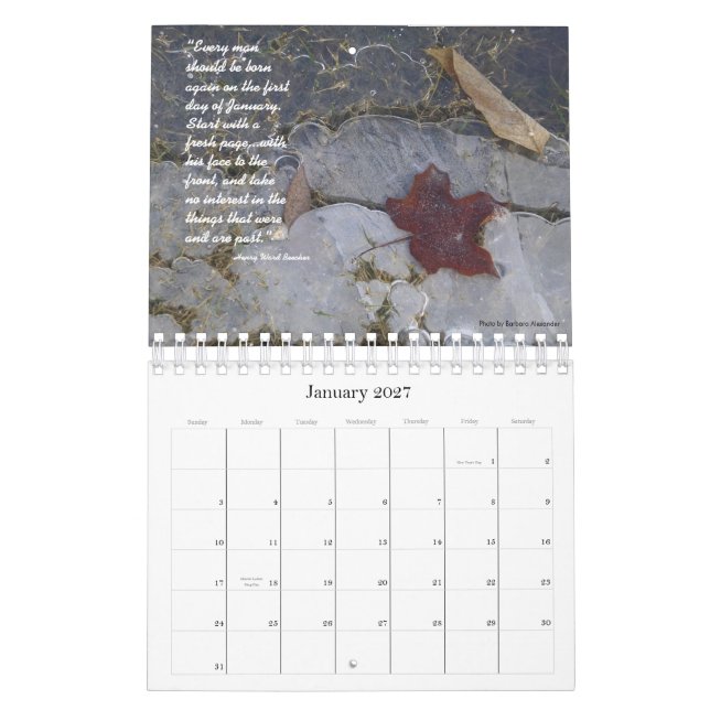 Calendario Inspiración del jardín (Jan 2027)