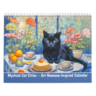 Calendario inspirado en Art Nouveau de Ciudades de