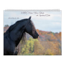 Calendario Inspirador del caballo frisón