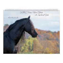 Calendario Inspirador del caballo frisón