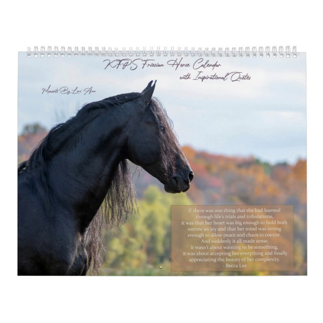 Calendario Inspirador del caballo frisón (Tapa)