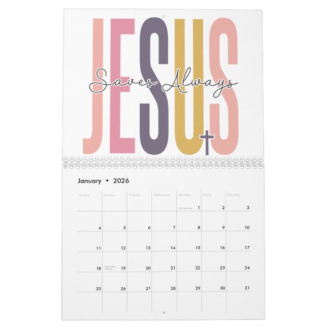 Calendario Inspiradora Biblia cristiana motivadora (Jan 2026)