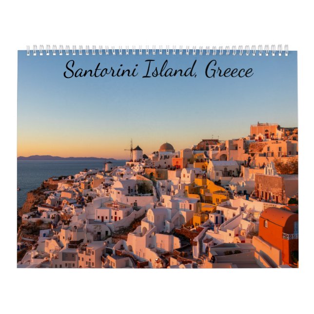 Calendario Isla Santorini, Grecia Foto (Tapa)