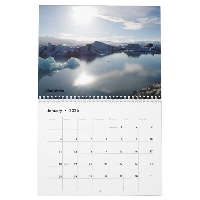 Calendario Islandia que encanta (Jan 2026)