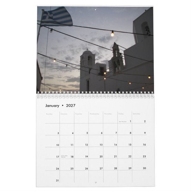 Calendario - islas griegas (Jan 2027)