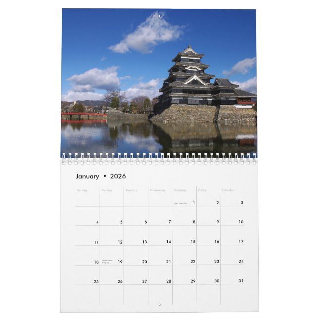 Calendario japonés 2015 de los castillos (Jan 2026)