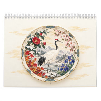 Calendario Japonés de Aves y Flores Estacionales