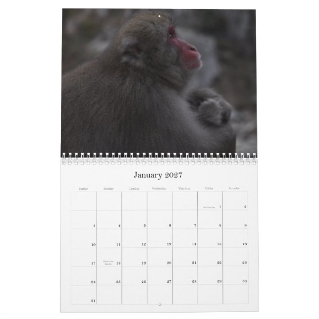 Calendario japonés de los Macaques (Jan 2027)