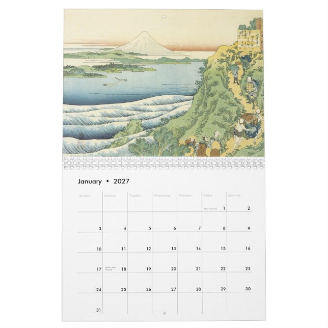 Calendario japonés vintage (Jan 2027)