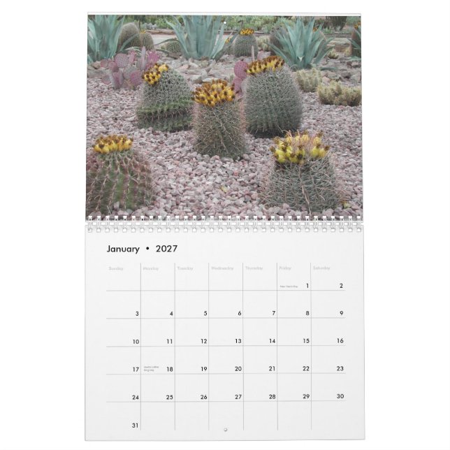 Calendario Jardín botánico del desierto (Jan 2027)