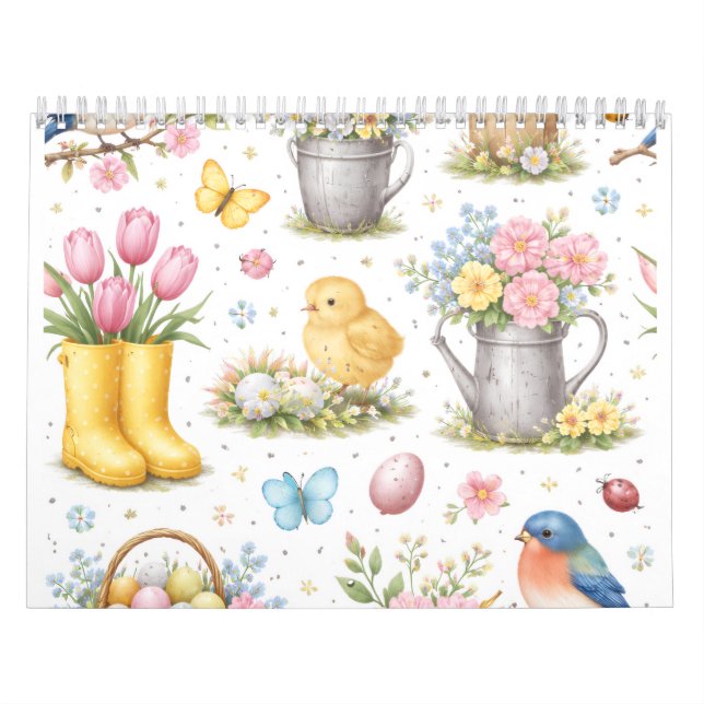 Calendario Jardín de primavera de Pascua  (Tapa)