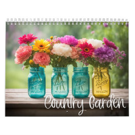 Calendario Jardín del campo - flores y jarras de albañil