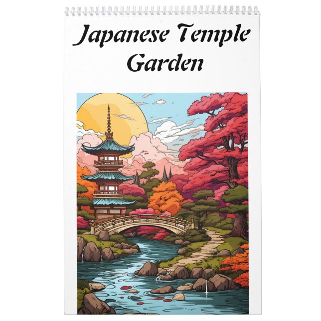 Calendario Jardín del templo japonés (Tapa)