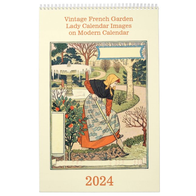 Calendario Jardín francés vintage Lady Modern (Tapa)