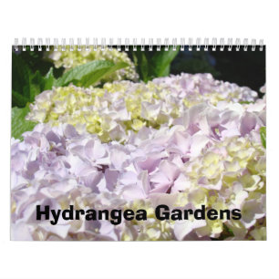 Calendario Jardines azules del Hydrangea del rosa de la