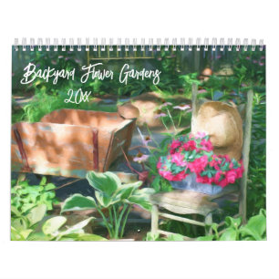 Calendario Jardines de flores en el patio trasero