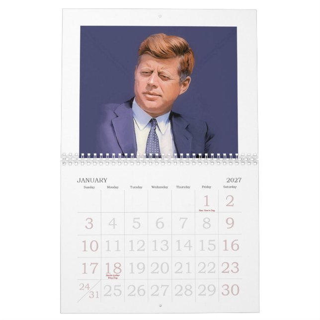 CALENDARIO JFK RECORDABA 1963 - 2013 (Jan 2027)