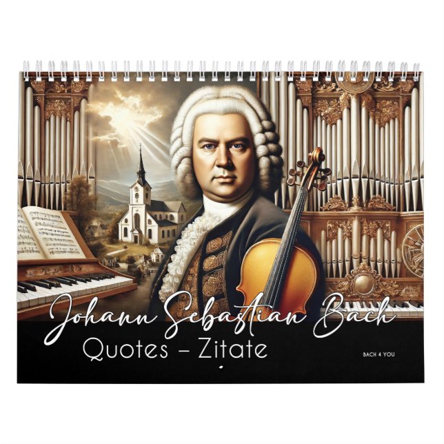 Calendario Johann Sebastian Bach cita y retratos (Tapa)