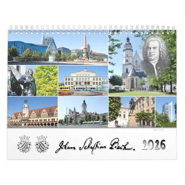 Calendario Johann Sebastian Bach Cities & Places, 2026 (Tapa)