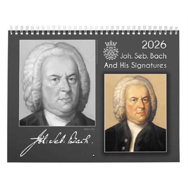 Calendario Johann Sebastian Bach Con Sus Firmas, 2026 (Tapa)