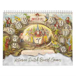 Calendario Juegos de mesa holandeses victorianos antiguos