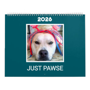Calendario 'Just Pawse – 2026' Foto de Mascota Minimalista Ve