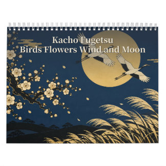 Calendario Kacho Fugetsu Birds Flowers Wind and Moon Art