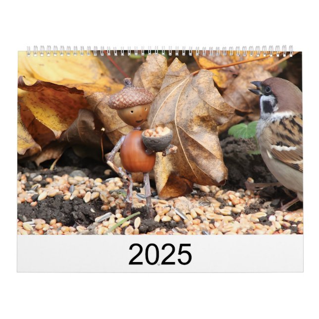 Calendario Kalender mit gebastelten Figuren aus Eicheln  (Tapa)