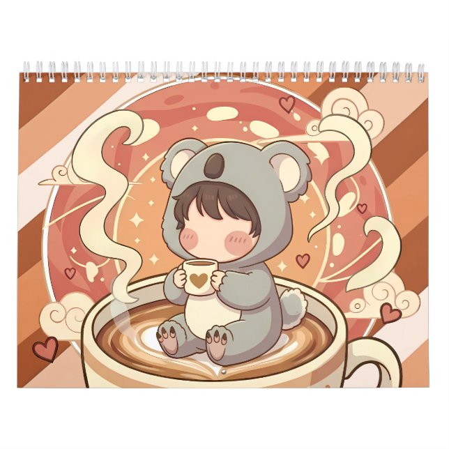 Calendario Kawaii Chibi Koala Adventure Yearly Desk Calendar (Tapa)