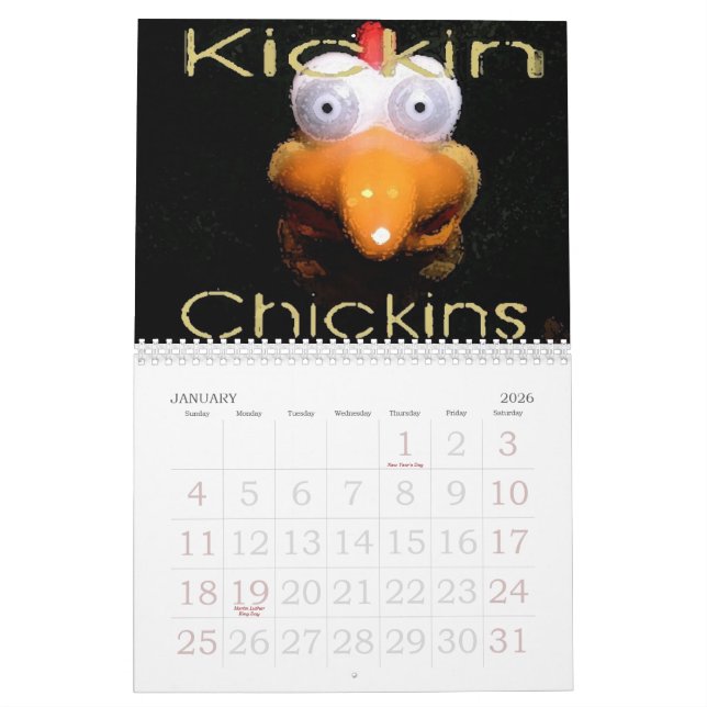 Calendario Kickin Chickins Calander (Jan 2026)
