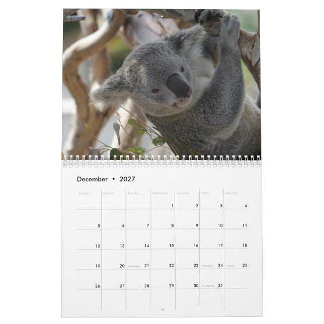 Calendario Koala (Dec 2027)