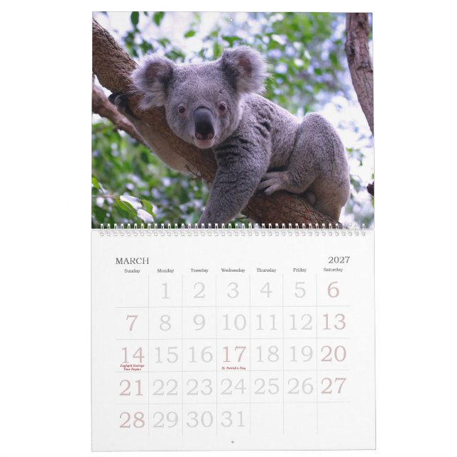 Calendario Koalendar  (Mar 2027)