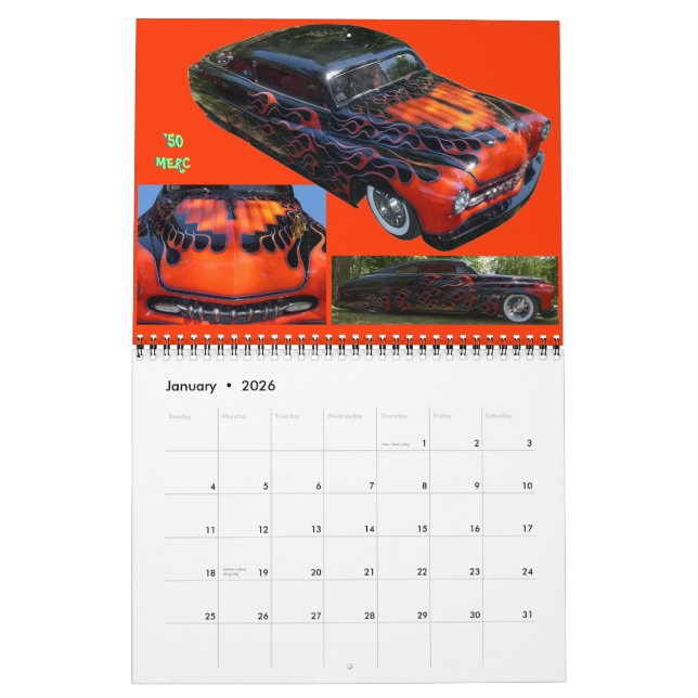 Calendario Kool Kustom Kruisers de Kelsey, febrero de 2012 (Jan 2026)