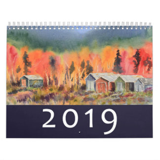Calendario La acuarela ajardina la pared 2019