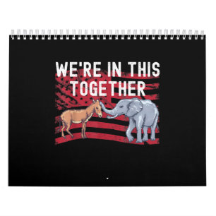 Calendario La bandera estadounidense es el elefante demócrat