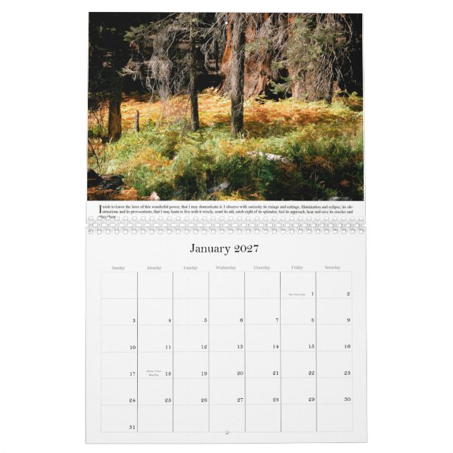 Calendario La ciencia de Emerson del Spriit (Jan 2027)