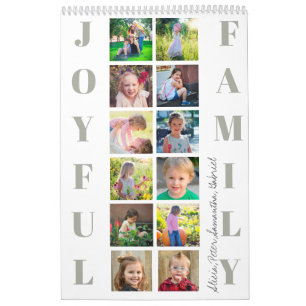 Calendario La familia de collage de fotos de 2026 simple crea