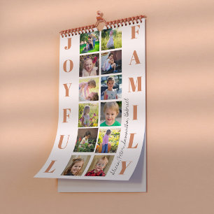 Calendario La familia de collage de fotos de 2026 simple crea