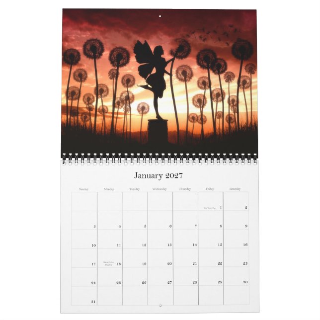 Calendario La fantasía contenta de Julia siluetea el (Jan 2027)