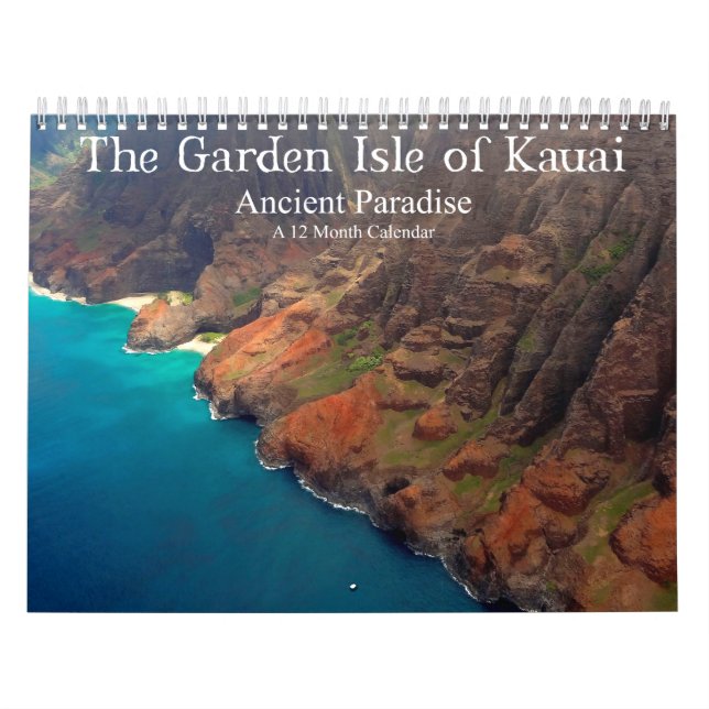 Calendario La Isla Jardín del Paraíso Antiguo de Kauai (Tapa)