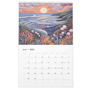 Calendario La magnífica playa de la costa Pastel