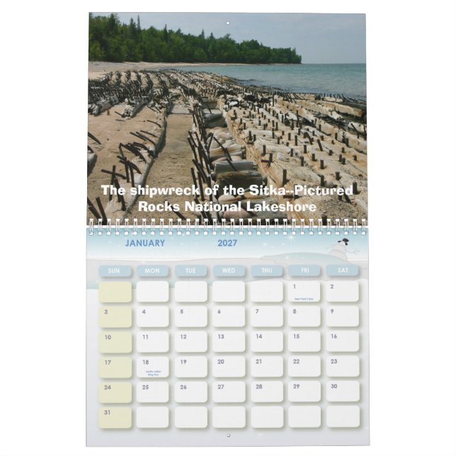 Calendario La península superior de Michigan. (Jan 2027)