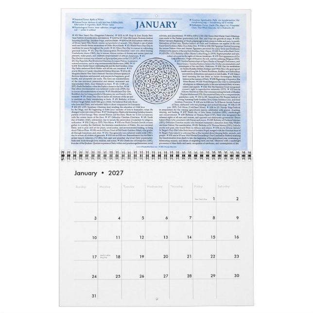 Calendario La rueda del místico del año 2013 (Jan 2027)