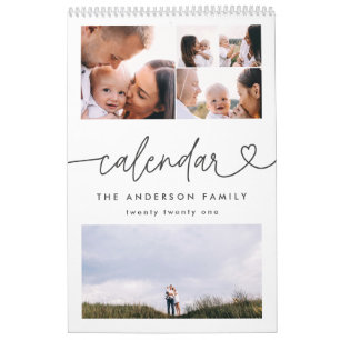 Calendario La tipografía moderna de escritura femenina es mín