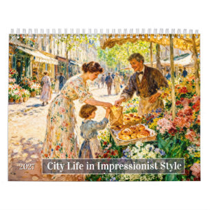 Calendario La vida en la ciudad al estilo impresionista