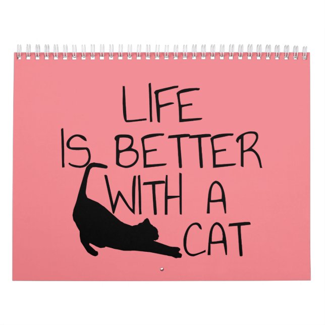 Calendario La vida es mejor con un gato (Tapa)