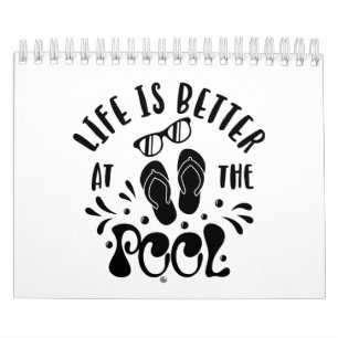 Calendario La Vida Es Mejor En La Piscina. Diseño de grupo de